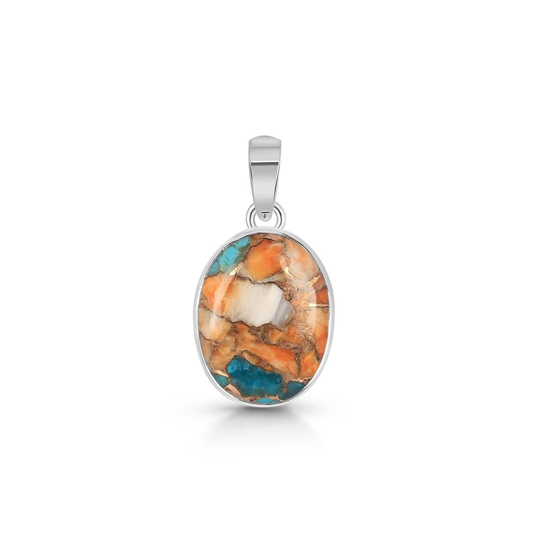 Spiny Oyster Turquoise Pendant-(TRO-P-25.)